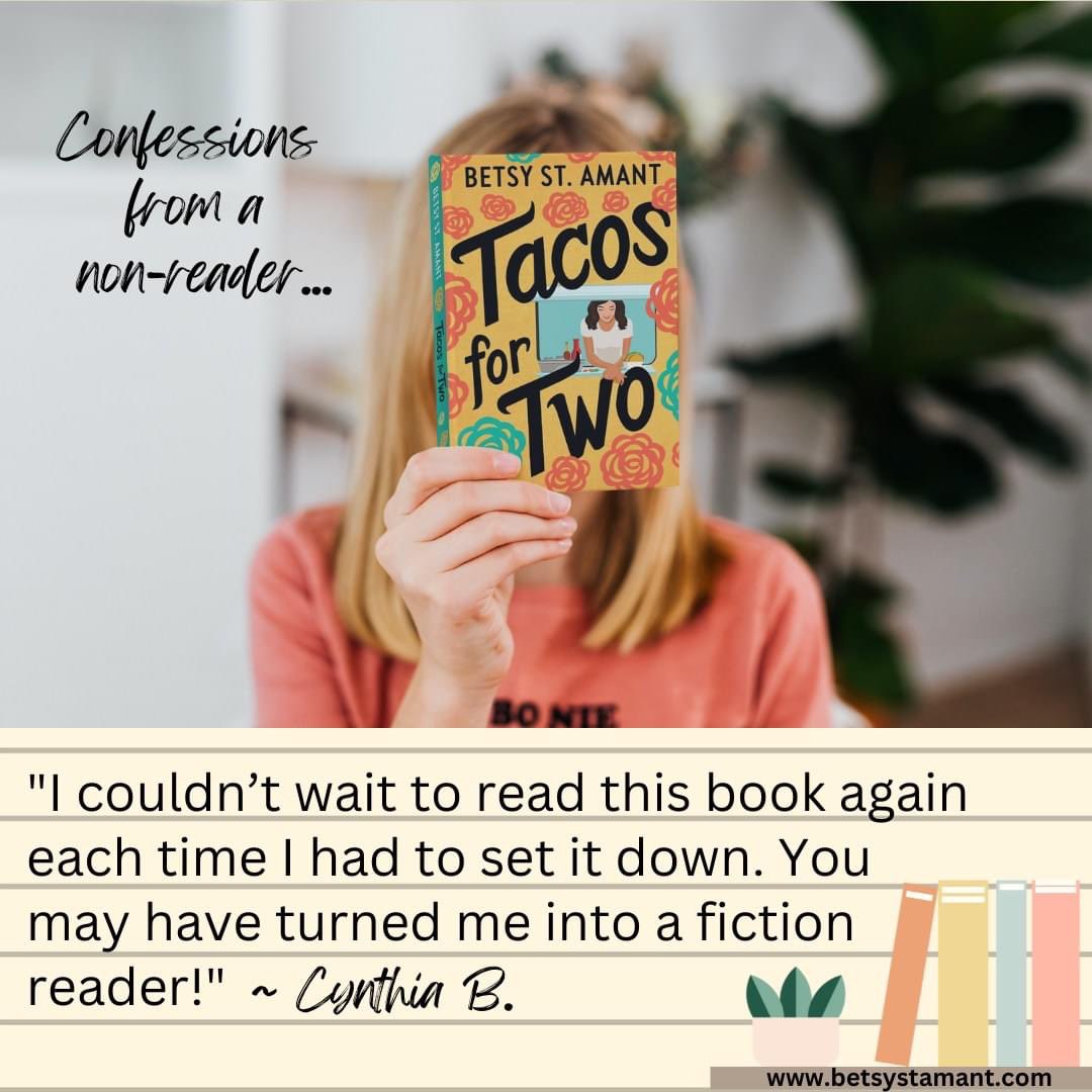 betsystamant's tweet photo. There is nothing better for an author than getting messages like these! ๐๐๐ฎ
#authorlife #writingcommunity #amwriting #bookclub @RevellBooks #amreading #booklove #tacosfortwo #romcoms #romancenovels #midweekreading #readingnook #tacolover #foodtrucks #youvegotmail https://t.co/foBrkDvVC8