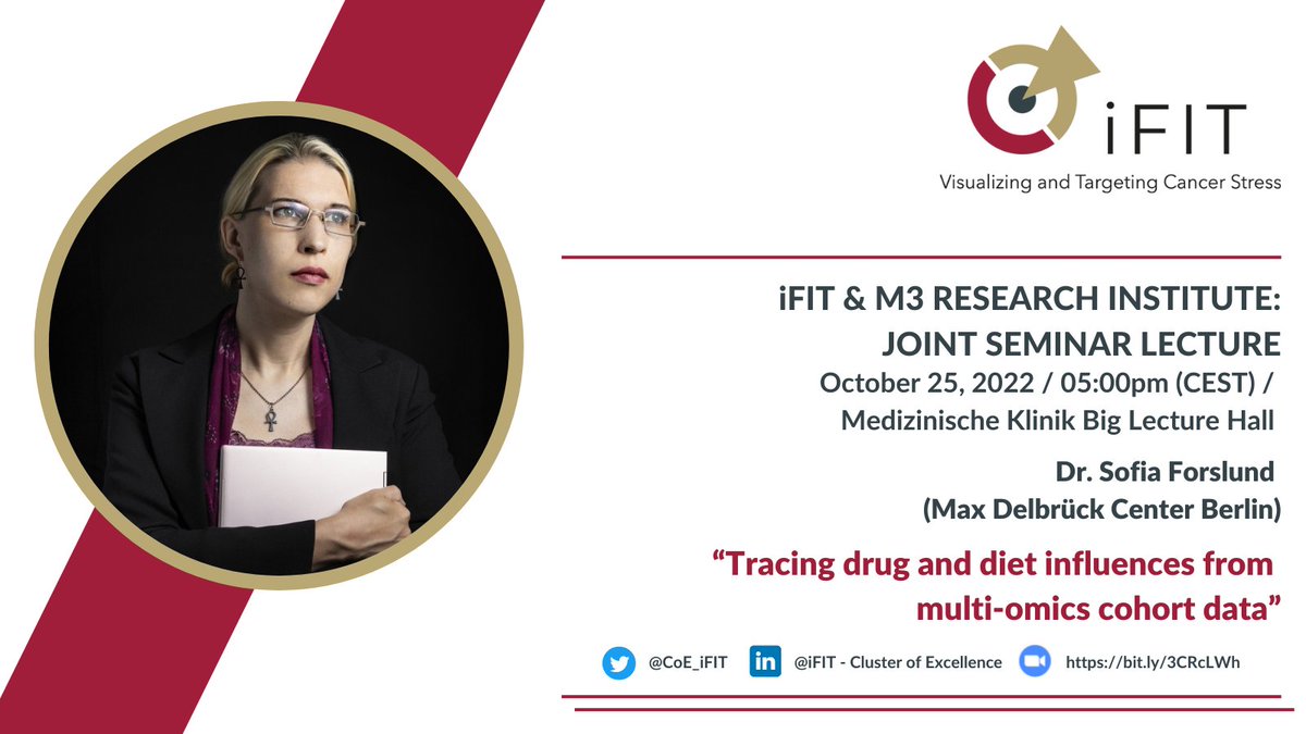Happy to announce this joint #Seminar #Lecture together with the brand new M3 Research Institute @MedTuebingen & @uktuebingen. We welcome @inanna_nalytica from @forslundlab for a great talk! 📅Oct 25, 2022 ⏰05:00pm CEST 🏥Medical Clinic Lecture Hall / 💻bit.ly/3CRcLWh