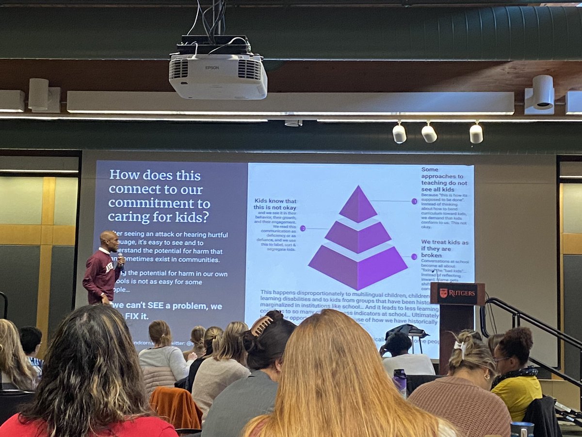 Ms_Olesky's tweet photo. Attending a workshop @RULiteracyDev today. Keynote speaker @MisterMinor is sharing with us how to reimagine school to reach all learners and their needs. “We can’t build a savannah when kids need an ocean.” Powerful stuff! 💡 https://t.co/KY8DNzHgH2