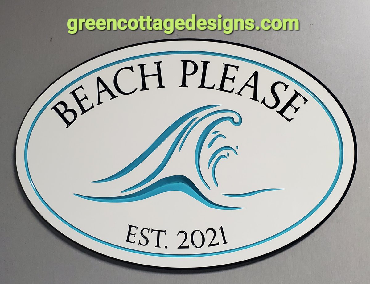 cottage_green's tweet photo. Ocean Wave Beach House Sign from Green Cottage Design https://t.co/mxWEx0ly9j Solid 3/4" carved PVC Outdoor Waterproof Signs! #OceanWaves #SeaCottageSign #greencottagedesign #SurfCity #OBXNC #beachplease https://t.co/IXGTAZXQEL