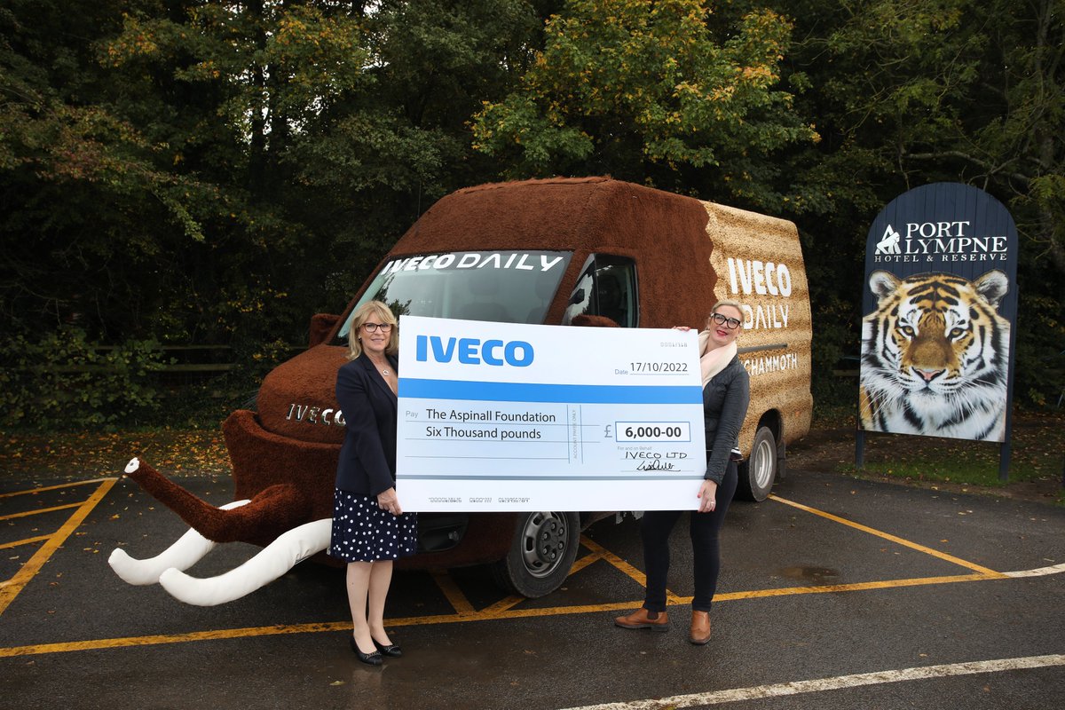 IVECOUK's tweet photo. The unique #IVECO Daily #Chammoth raised £6,000 for @AspinallCharity to help protect endangered species. Its 2,100-mile CNG-powered tour of the UK saw it stop at 24 iconic locations. https://t.co/qo3Jf2gJXh
