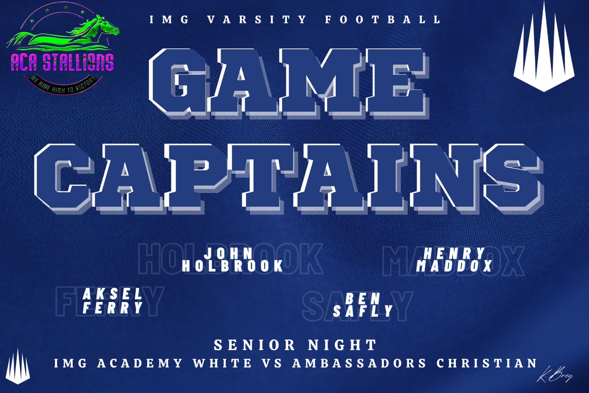 Kyle Brey (@coachkylebrey) on Twitter photo IMG Varsity Football Program
🏅Captains of the Week🏅
FHSAA Week 9
🔵All Seniors Honorary Game Captains⚪️
<a href="/IMGAFootball/">IMG Academy Football</a> #Brotherhood IMG Varsity Football Program
🏅Captains of the Week🏅
FHSAA Week 9
🔵All Seniors Honorary Game Captains⚪️
<a href="/IMGAFootball/">IMG Academy Football</a> #Brotherhood