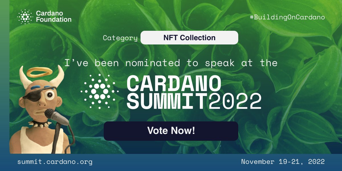 Our CEO Lenna Onto has been nominated to speak at the #CardanoSummit2022 in the NFT Collection category 🎙️ 

Cast your on-chain vote for us here: 
voting.summit.cardano.org 🗳️

@lenna_clay 👏

#BuildingOnCardano #Cardano #NFT #WomenInWeb3