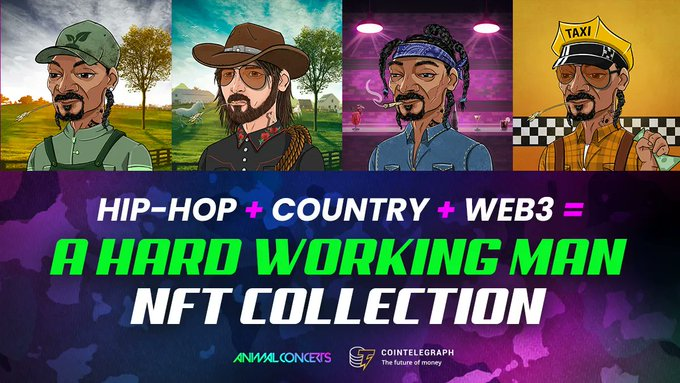 DougAmorimOfc's tweet photo. Participe da competição para conseguir WL e #NFTs da coleção A Hard Working Man do #SnoppDogg e #BillyRaeCyrus em parceria com @animalconcerts.
Não perca essa chance, essa coleção trará muitas recompensas no #ACVerse.

Confira!
https://t.co/5YIuusFd7D 
#ACSquad #AnimalConcerts https://t.co/auhs9NnDNV