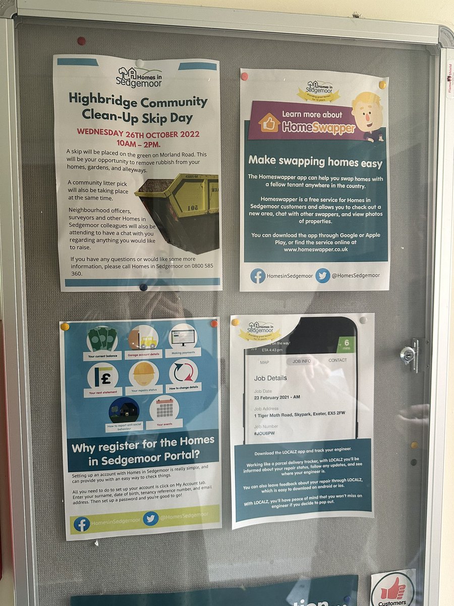 Spending the afternoon with <a href="/HisGaryA/">GaryA</a> updating our notice boards including adding information about our #skipday next Wednesday! <a href="/HomesSedgemoor/">Homes in Sedgemoor</a> #GoTeamHiS
