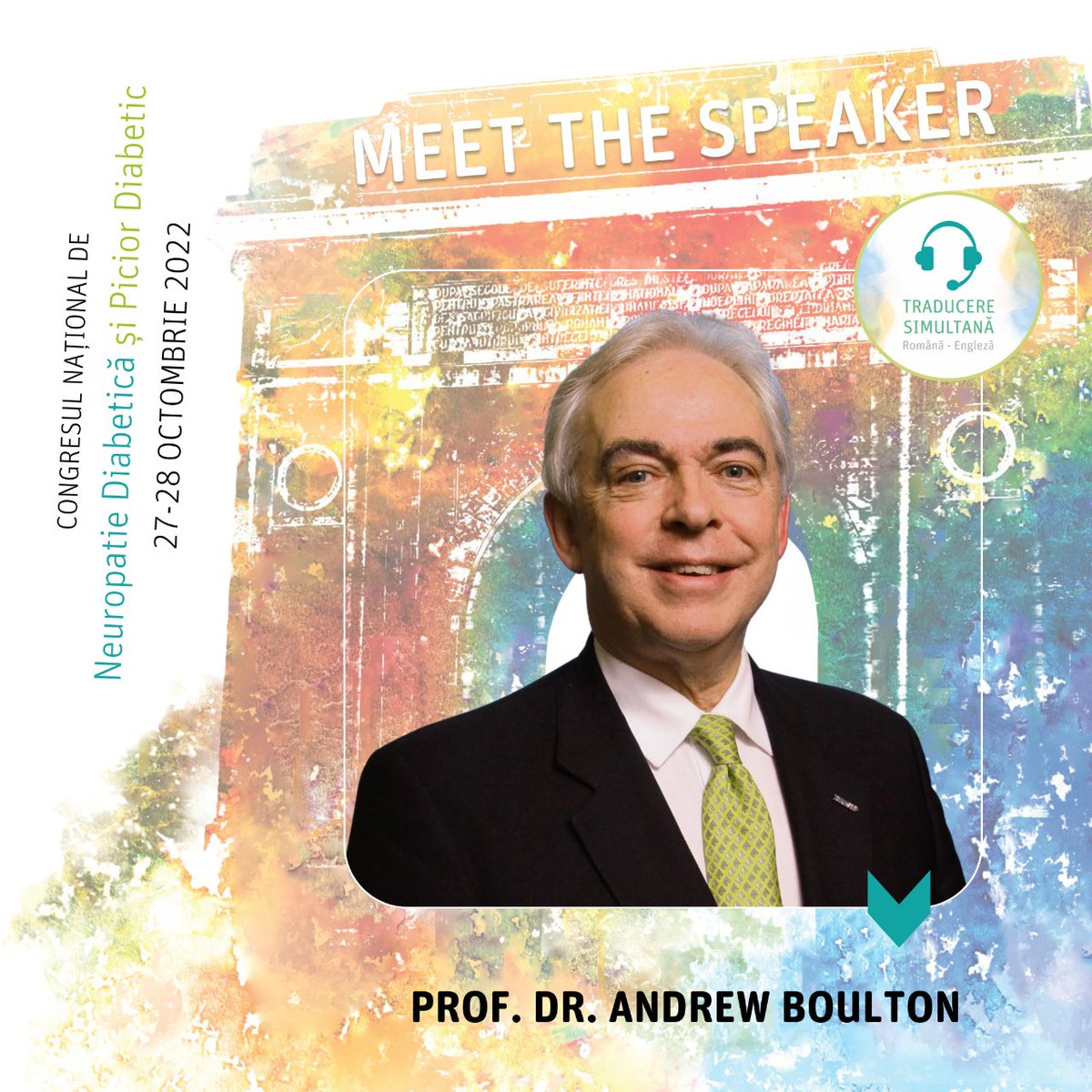 #MeetTheSpeaker Prof. Dr. Andrew Boulton este profesor în medicină specializat în diabet și complicațiile sale la Universitatea Manchester. evenimentepentrusanatate.ro/.../congres-ap… #neuropathy #newtreatment #treatment #research #diabeticfoot #diabetes #learnfromthebest #internationalcongress