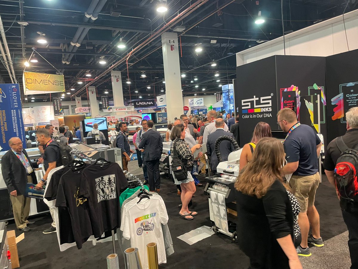 Second day at Printing United Expo in Las Vegas! Visitors keep piling up in our booth C6118 to see our new DTF Printing Systems flawlessly working full time!

#STS #STSInks #Ink #Printer #Printers #PrintingSystem #Inks #Show #Expo #LasVegas #PRINTINGUnited #printingunitedexpo