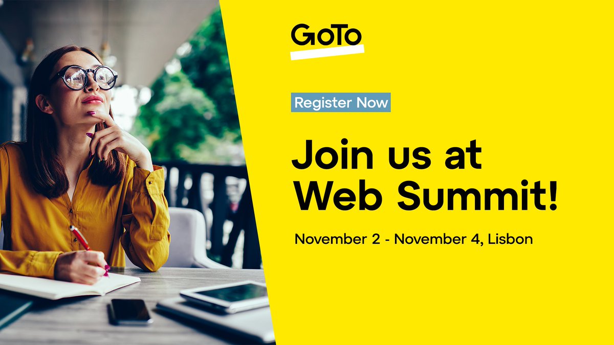 Sulejka's tweet photo. Need a place to work or have a meeting while you're at @WebSummit? Register now to use the @GoTo Flex Work Lounge for all your essential connections at Web Summit! #DiscoverGoTo #WebSummit https://t.co/rJ9wT7f4dz https://t.co/YBCBoMxWu7
