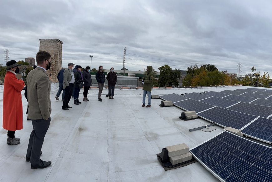 ElevateNPO's tweet photo. Elevate’s #ILSFA team led new & returning #Grassroots Educators on a tour of @WorkingBikes ! It was great to see ILSFA's work in action; lowering #energy costs at Working Bikes, allowing them to do more of their transportation justice work with the money saved! https://t.co/9o4oH2p5bn