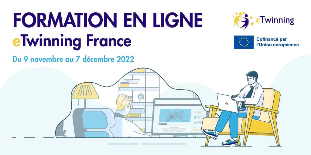 Vous débutez sur #eTwinning ? Inscrivez-vous à notre formation en ligne pour apprendre à vous servir de la plate-forme !

📅 Du 09/11 au 07/12/2022
💻 Visioconférences tous les mercredis de 15h à 16h
⚙️ Activités à réaliser chaque semaine
➡️🔗 bit.ly/formation_à_eT…

#éducation