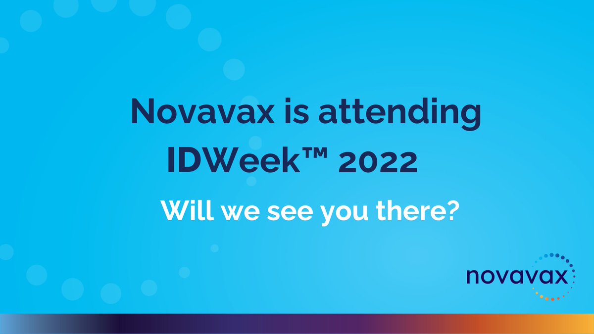 Novavax is a proud sponsor of @IDWeek2022 taking place in Washington, D.C. from October 19 -23! If you are planning to attend, make sure to stop by the Novavax booth to learn more about what it means to #BeNovalutionary. #IDWeek2022