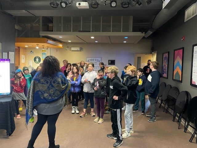 As part of their #MakerEdNL #DeepLearning project, the Grade 6 class were at the LSPU hall learning all about the heritage structure. Our students are so engaged! @NLESDCA