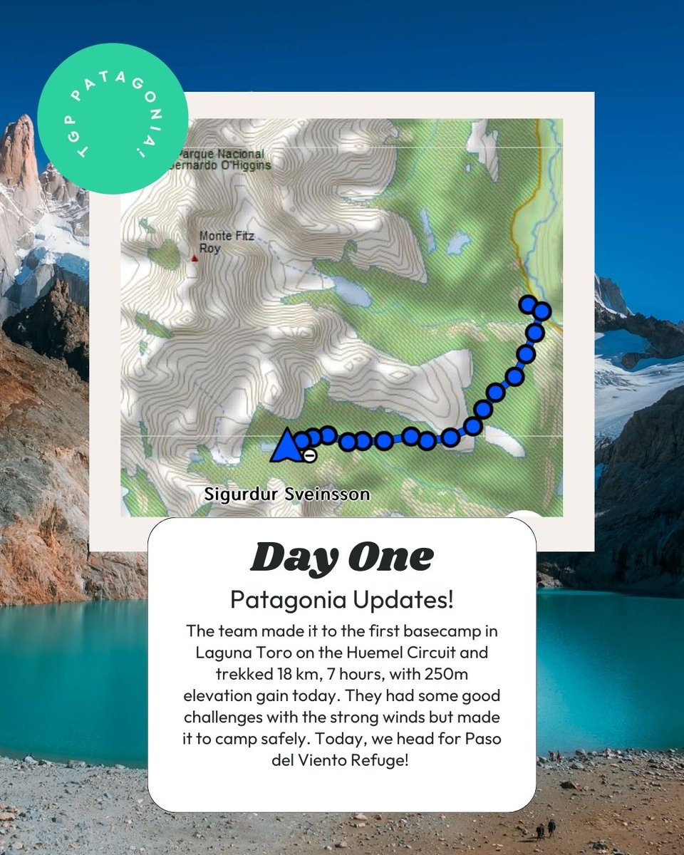 theGREENprogram's tweet image. The TGP team is off to Patagonia for an epic trek! Check out some updates on where they&apos;re currently venturing!
