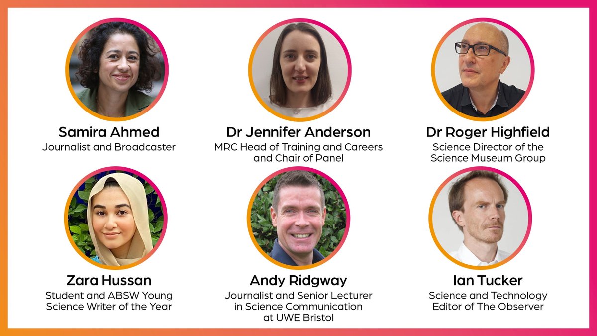 Thank you to all our judges for this year's MRC Max Perutz Science Writing Award. Join us here from 20:30 BST tonight when we'll reveal this year’s winners! #MaxP22 @SamiraAhmedUK @RogerHighfield @AndyRidgway1 @tuckerian