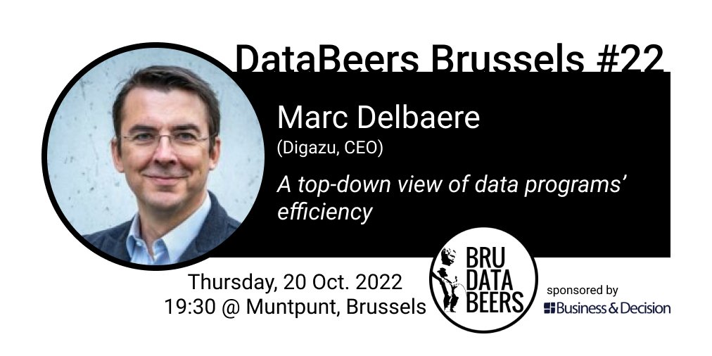 DataBeersBru's tweet photo. ⏰ Only a couple more hours until the 22nd edition of #databeers #brussels gets underway! Who else is ready for some data and beers? 😎 https://t.co/P5c0Bmd4QB