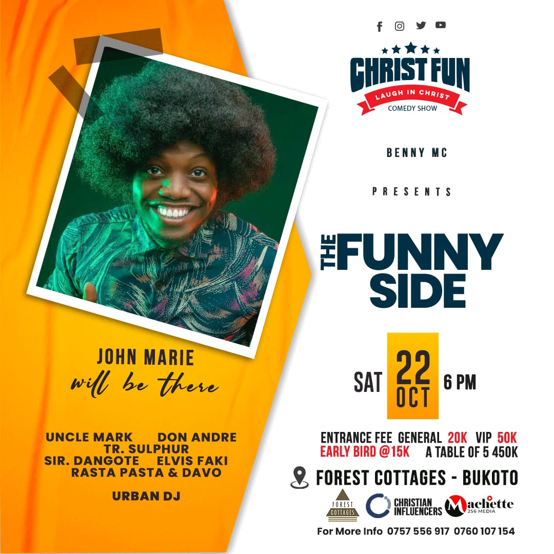 Machette256's tweet photo. @_JohnMarie  The #Kayinja_Mungato Hit maker is more than ready to Laugh &amp; Snack with us all at #TheFunnySide 📌 this Saturday Live Forest Cottages bukoto https://t.co/xSb7PFqrrP