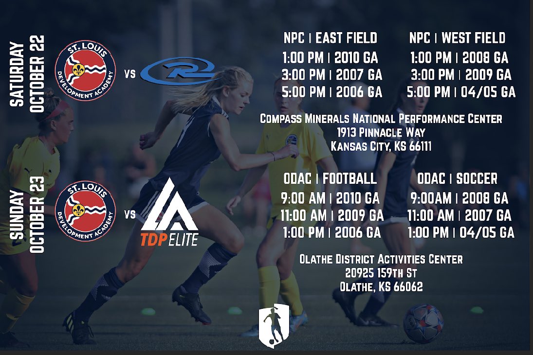 Heading to Kansas for 2 more <a href="/GAcademyLeague/">Girls Academy</a> games this weekend! 💪🏻⚽️