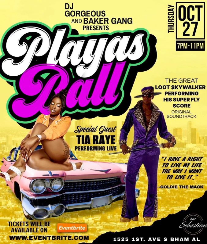 absoloot80proof's tweet photo. 🕺🏾 #ThePlayasBall 10/27 💃🏾
🎼 #PlayaMade 10/28 🔥 https://t.co/3nWCdhwg5b