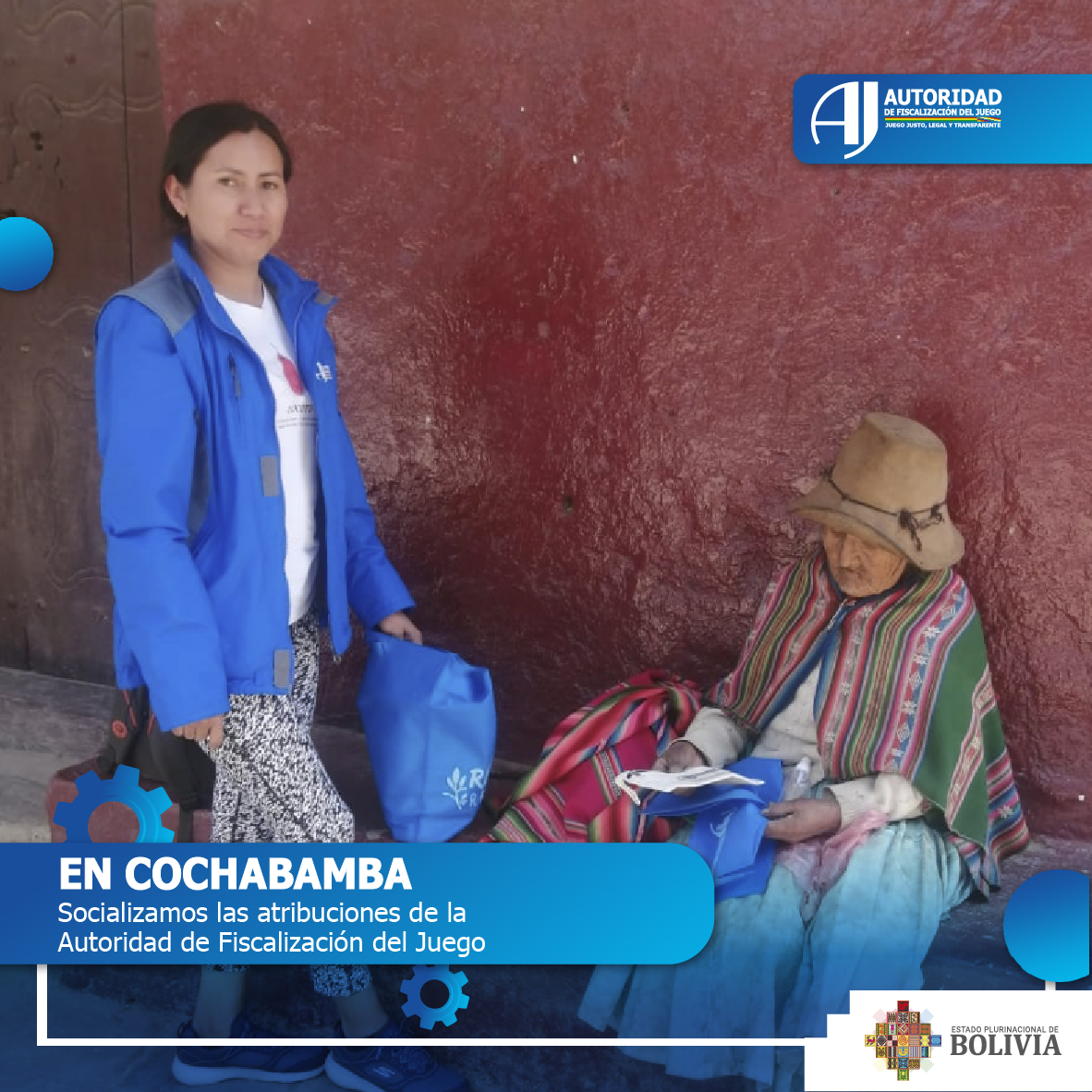 ajcomunica's tweet photo. #Socialización | Llegamos a los municipios de #Epizana y #Pojo en el departamento de #Cochabamba, para informar nuestras atribuciones con la población ¿Sospechas de actividades de juego ilegales? Puedes hacer tu denuncia de forma anónima a través de nuestros medios oficiales. https://t.co/9Q9gmsqtXU