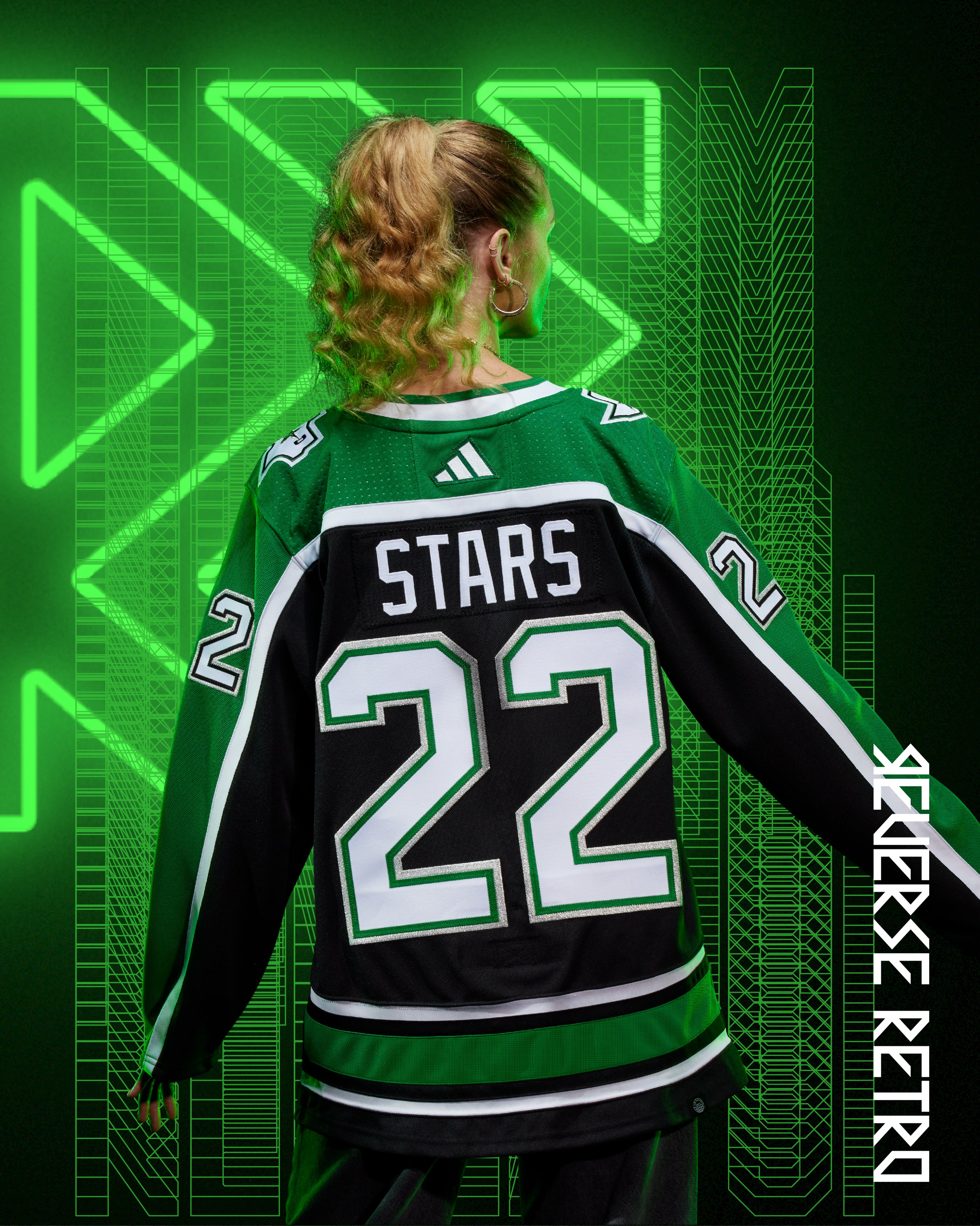 New Stars Reverse Retro jerseys on display at the game : r/DallasStars