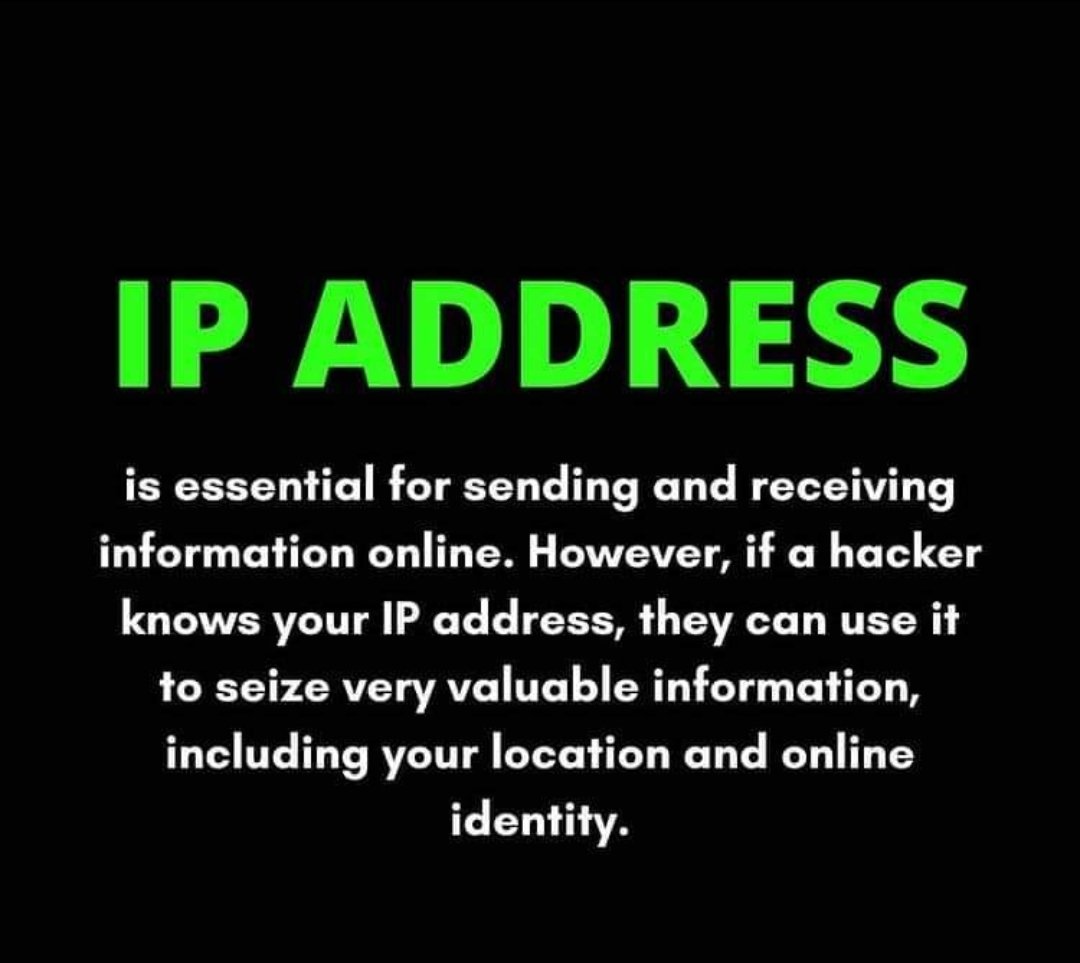 Mrunknown124154's tweet photo. #IP_ADDRESS
Is essential for #sending and receiving information online.
However, if a Hacker know your IP address, they can use it to seize very valuable #information, including your #location and #online_identity . https://t.co/GDfP0aptiv