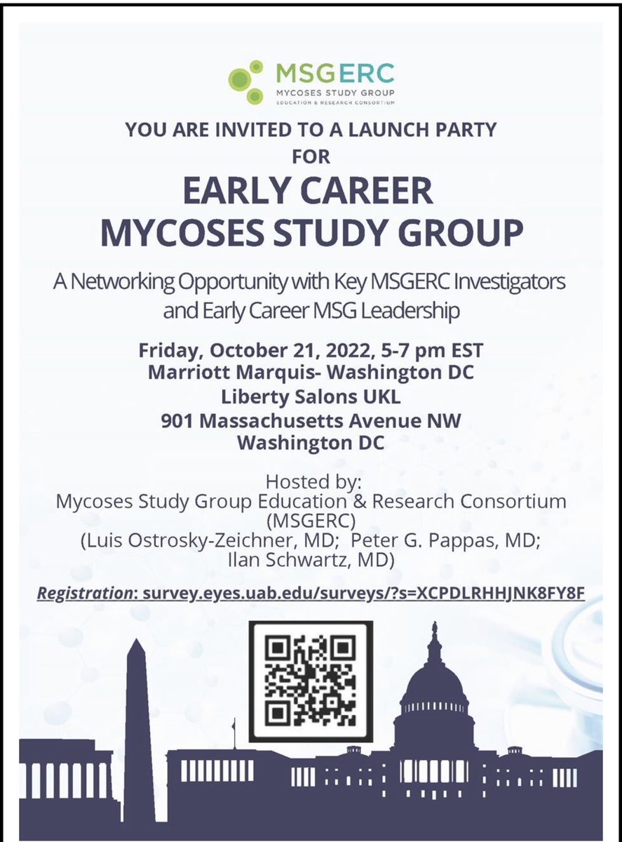 Attending #IDWeek2022 ? Interested in a career in medical #mycology ? Join us tomorrow! Register through link or on site! @MSG_ERC @DrFungus_MSGERC #IDTwitter