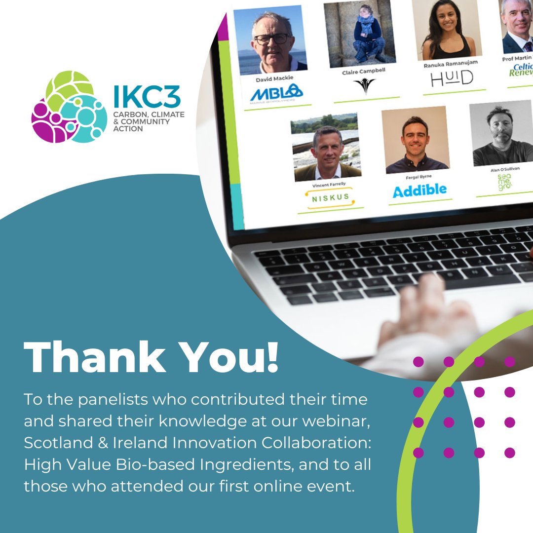 IKC3_Project's tweet photo. We were delighted to host our first online event yesterday as part of #bioeconomyirelandweek. Thank you to our speakers, panelists and those who attended. The event was in collaboration with @CBC_SW  @biOrbic_centre @IBioIC.  #allvoicestogether https://t.co/WyklYjC13x