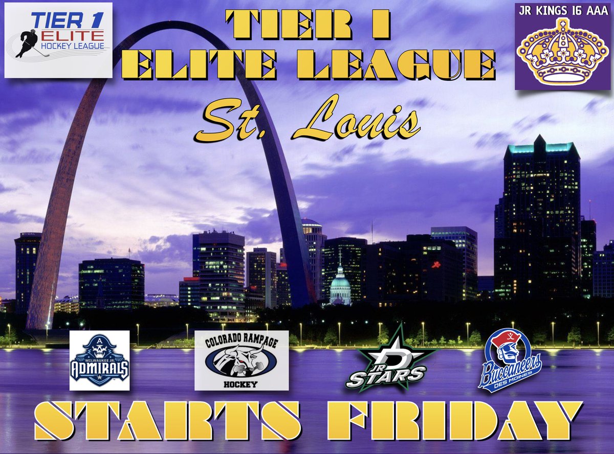 JrKings16AAA's tweet image. T1EL SHOWCASE this weekend in St. Louis! Starts Friday. All games on @LiveBarn. #GoKingsGo 👑👑👑 @JrKings06 @hockeymaps @T1EHL
