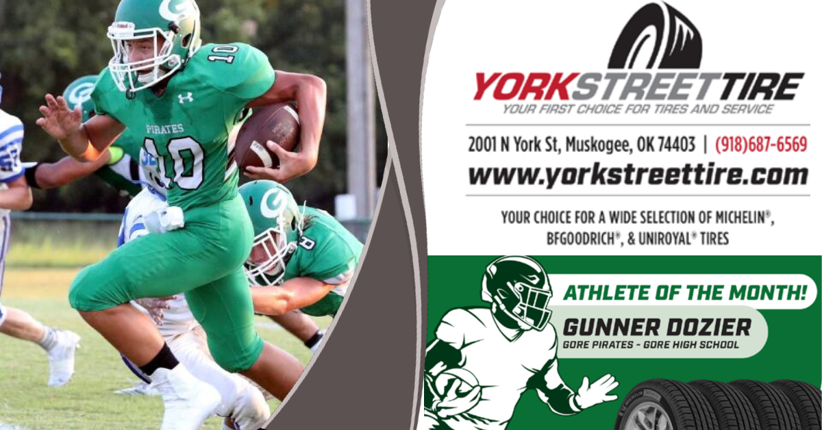 VYPEOK's tweet photo. Gore’s Gunner Dozier – Athlete Of The Month – Presented By @YorkStreetTire

https://t.co/8xge5tlcWh #okpreps https://t.co/8nQzD1ViWL