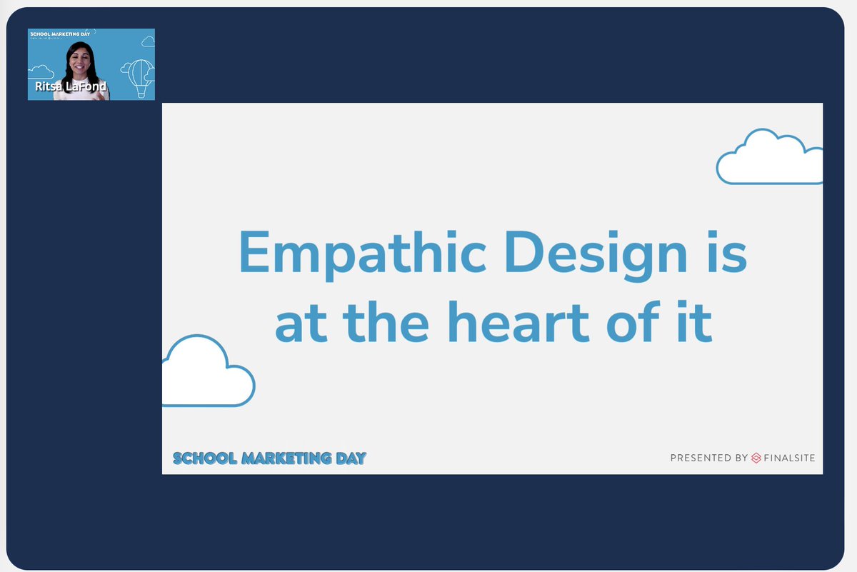 Yes! So excited to dig in to "compassionate design" as we explore ways to improve the inclusivity of our website! <a href="/Finalsite/">Finalsite</a> #SchoolMarketingDay