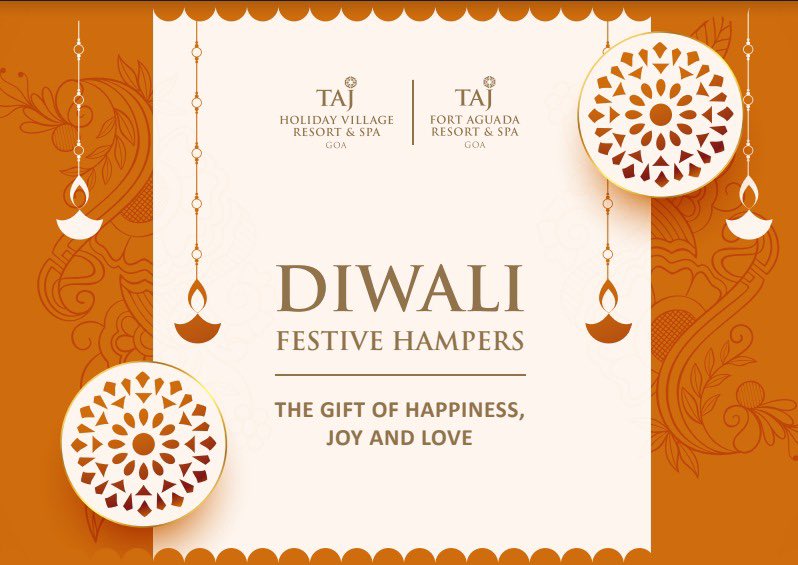 TajVillageGoa's tweet photo. This Diwali, celebrate some #MeethiSiKhushi from our range of exquisite hampers, savoury delicacies, artisanal chocolates, and other amazing mithai.
To place your order, call +91 832 664 5858.
#TajHotels #TajHolidayVillage #FestiveMenu #FestiveSpecials #Diwali #DiwaliMenu https://t.co/hxBi5gSPRw