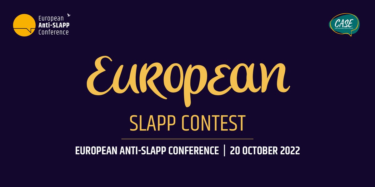 🎉The European #SLAPP Contest is starting in 5 minutes! 
All the glitz and glamour but with legal bullies instead of cheesy pop songs. 

Follow the ceremony to find out who is the meanest #SLAPP bully of them all! 
#AntiSLAPPCon

youtube.com/watch?v=NGSuX2…