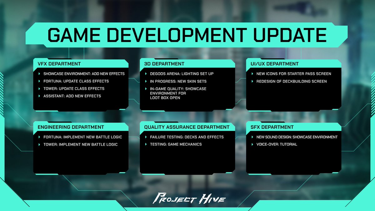 Now is the time for a new #ProjectHive development update! Our team keeps working hard on effects, skins and sounds as well as battle logic and other aspects of the game.We want to make sure you have an excellent gaming experience at the soft launch of the game!