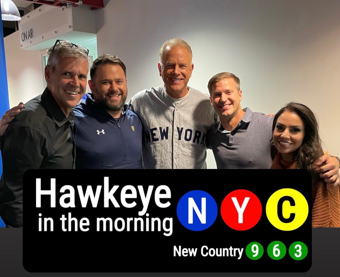 HawkeyeOnAir's tweet photo. Hanging in New York City at the @WFAN660 studios with @7BOOMERESIASON and @GioWFAN of @WFANmornings. Thank you guys for use of your studios https://t.co/QvfJYJWvog