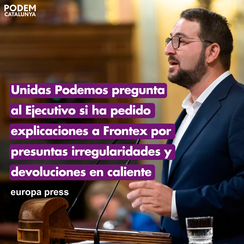 Existen sospechas muy graves de devoluciones en caliente por parte de Frontex. Por ello, @Ismael_CortesG ha preguntado si se han podido llevado a cabo en la frontera de Ceuta y Melilla y si se han tomado medidas para garantizar los derechos humanos👇europapress.es/nacional/notic…