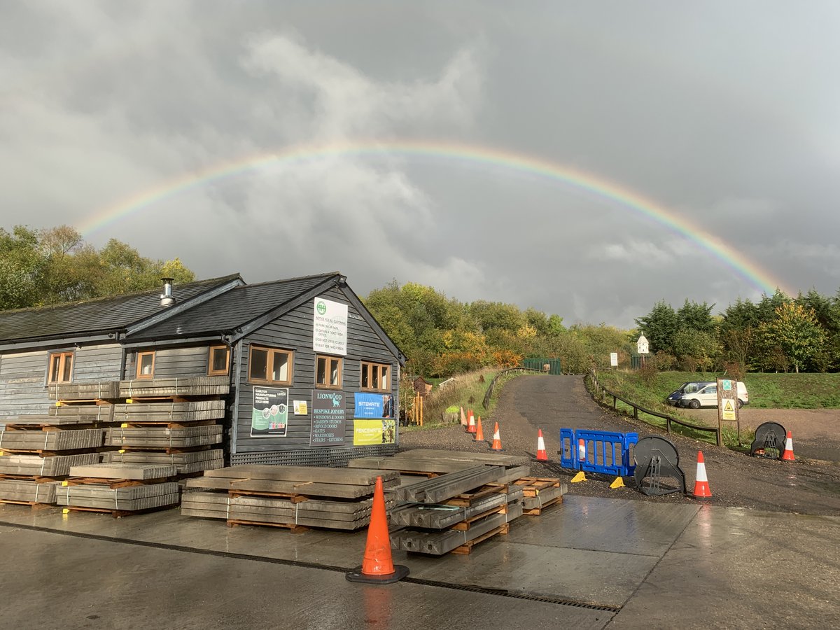Fantastic rainbow overhead in Ware, brightening the sky to spite the grey. #Ware #Harlow #rainbow #hertfordshire #rain