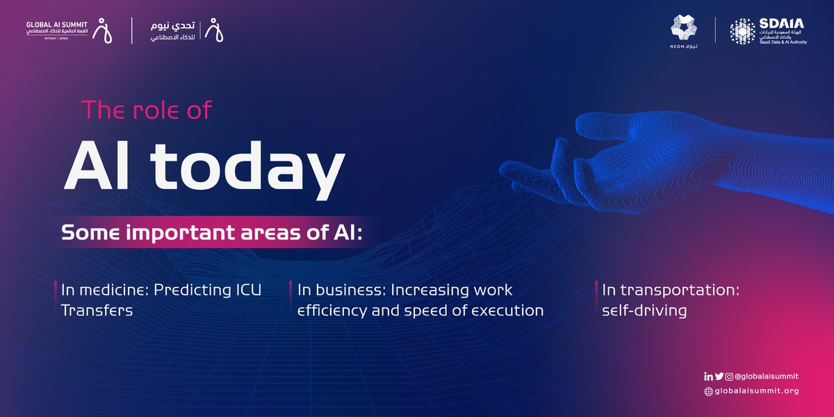 globalaisummit's tweet photo. Artificial intelligence is the treasure of our time; it is a critical asset in serving humanity and boosting the national economy.
#NEOMChallenge 
Register now: https://t.co/k4etOZEafp https://t.co/U4AOmC0nNR