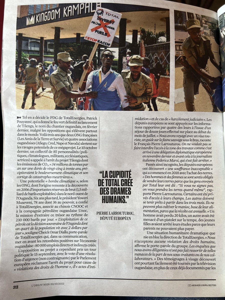 larrouturou's tweet photo. N’hésitez pas à faire un tour en kiosque cette semaine! 🗞

Le journal @lobs sort un numéro sur #TotalEnergies, une entreprise dont la cupidité ravage des vies, condamne le climat et menace la biodiversité. 

👏 @cecileprieur @matthieuaron @CaroMichel2 https://t.co/XBW4WDb7BH