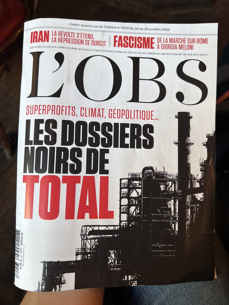 larrouturou's tweet photo. N’hésitez pas à faire un tour en kiosque cette semaine! 🗞

Le journal @lobs sort un numéro sur #TotalEnergies, une entreprise dont la cupidité ravage des vies, condamne le climat et menace la biodiversité. 

👏 @cecileprieur @matthieuaron @CaroMichel2 https://t.co/XBW4WDb7BH
