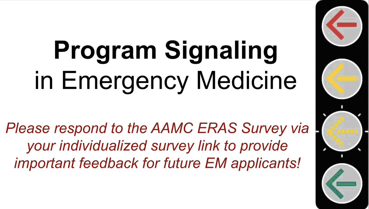 📢 #EMbound students - Please share your perspectives &amp; experience w Program Signaling thru the ERAS Supp App by completing the survey emailed to you by ERAS. Deadline TOMORROW 10/21! 

Your feedback is crucial to drive improvements to the residency application process! ‼️