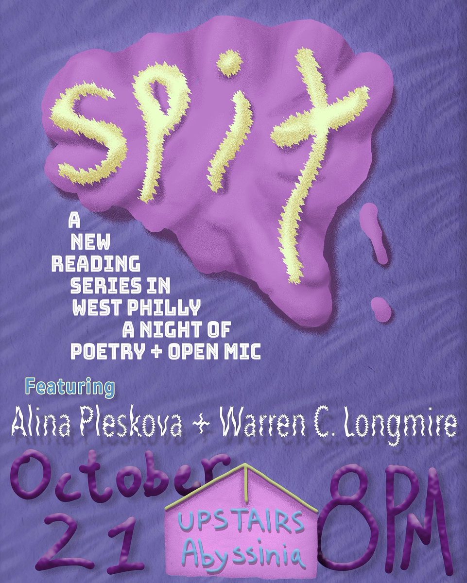 The inaugural SPIT poetry reading is tomorrow!! Feat. @nahhhlina & Warren C. Longmire! Come thru Upstairs Abyssinia at 8 & perchance prepare urself to hop upon the open mic…we want yr poems, yr snaps, yr spit 😈❤️‍🔥
