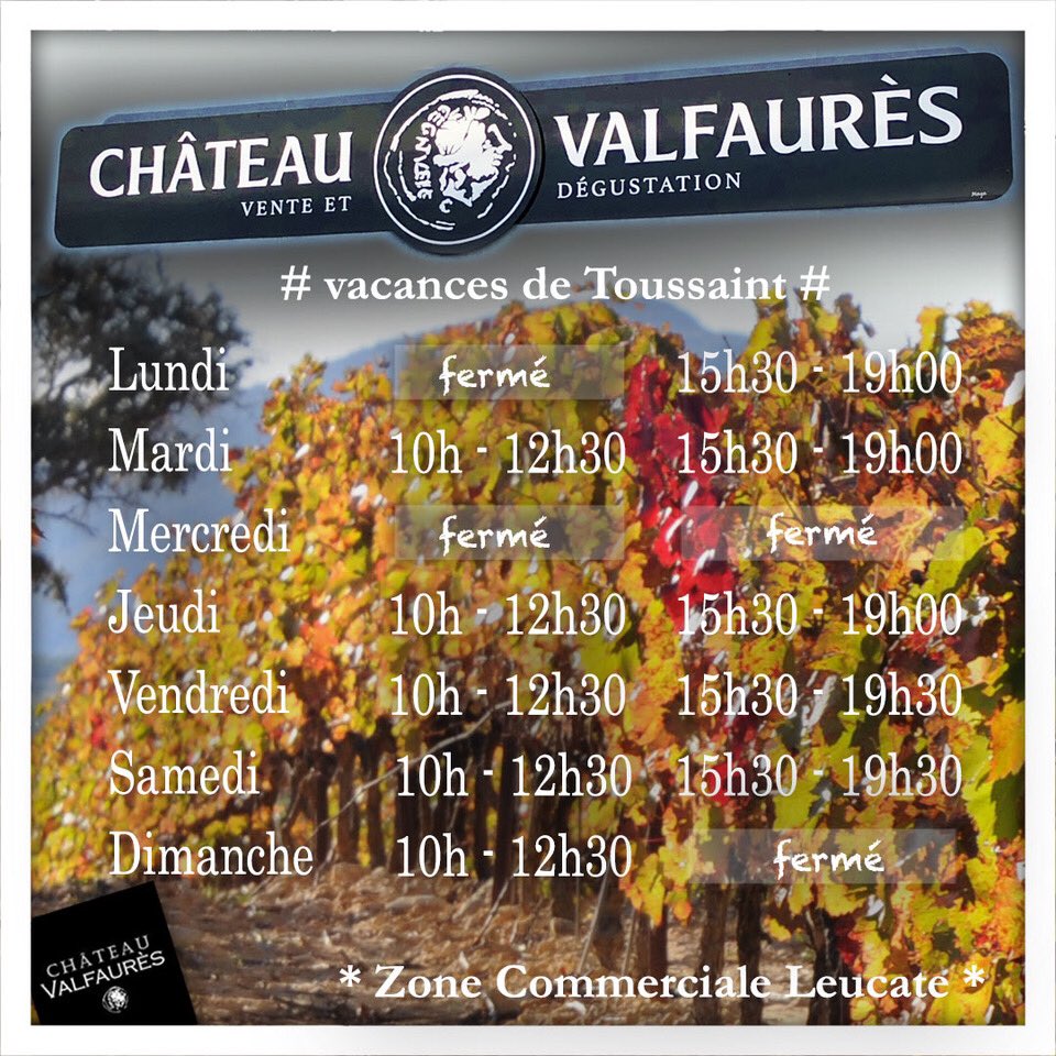 Chat_Valfaures's tweet photo. #vacances de #Toussaint !... notre #magasin de #LeucateVillage adapte ses #horaires !.... @leucatetourisme #CoteduMidi #audetourisme #Languedoc #CoteCatalane @occitaniwines @Occitanie .... https://t.co/erdrZIXrlL