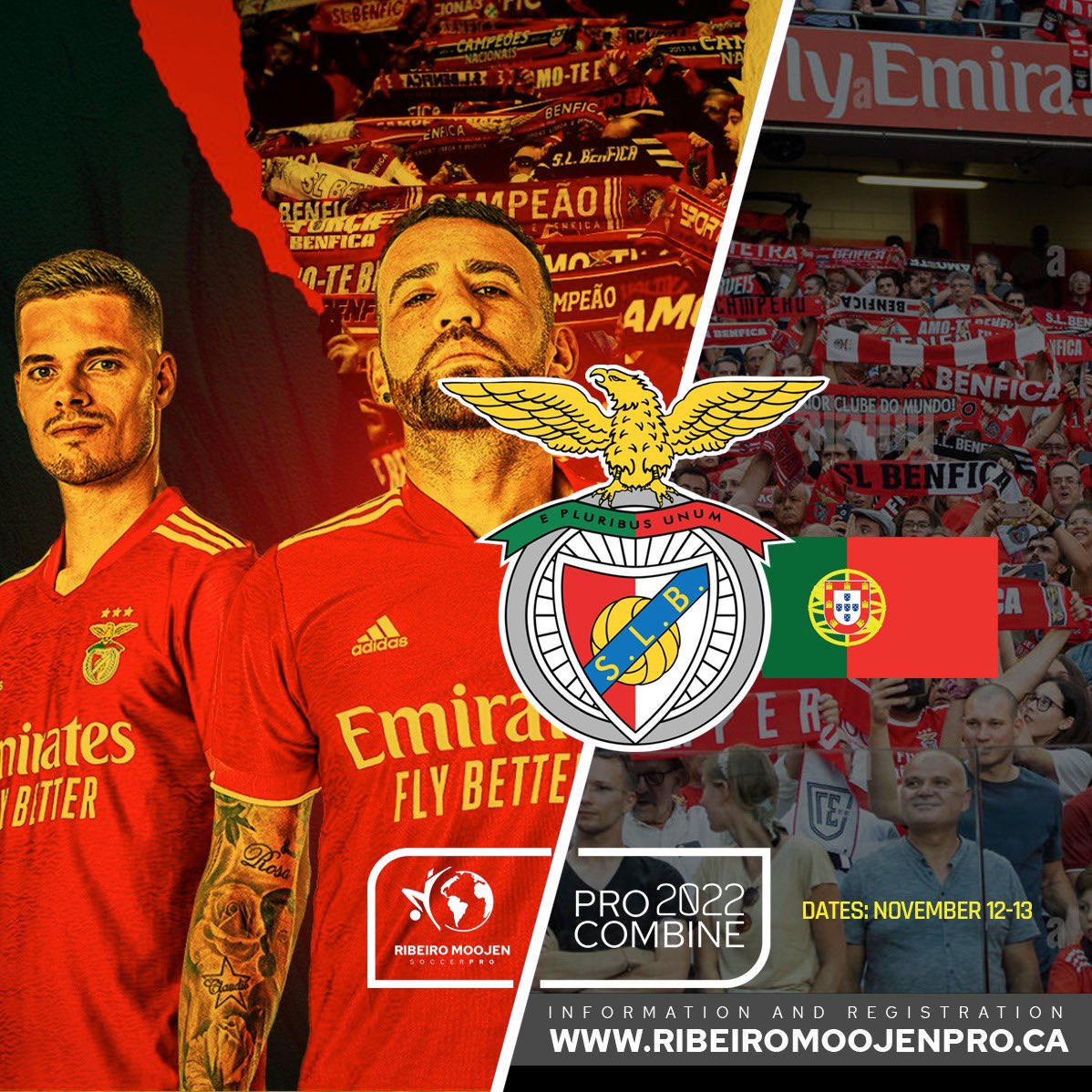 FredMoojen's tweet photo. Portuguese club BENFICA is confirmed to be present recruiting at our PRO COMBINE November 12-13 in Varennes. @RibeiroMoojen
#RMPro #ProCombine https://t.co/UimO6k1dVK