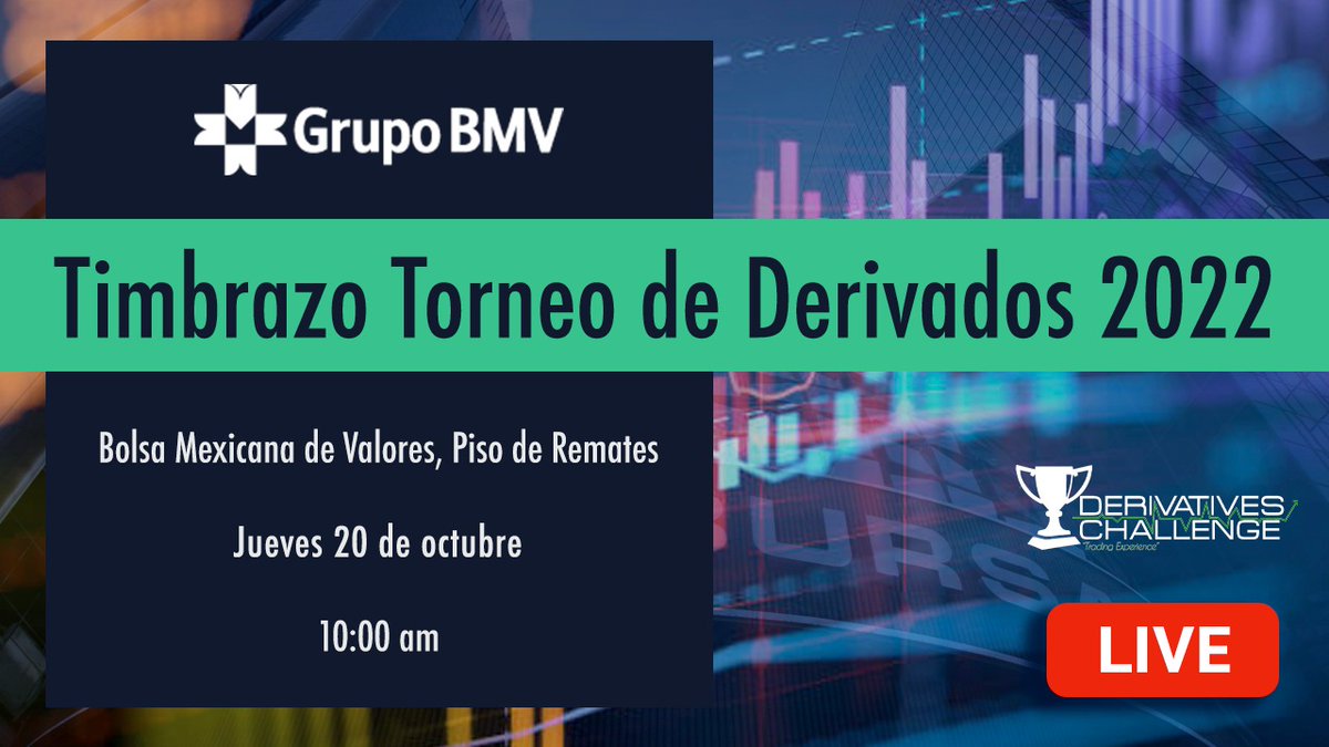 RiskMathicsFI's tweet photo. Sigue la transmisión en vivo del Timbrazo del Torneo de Derivados John Hull Award 2022 junto con Bolsa Mexicana de Valores
👉🏻 https://t.co/013aukSp6Z

#derivados #derivatives #johnhull #timbrazoenbolsa https://t.co/RKqsxTnv9o