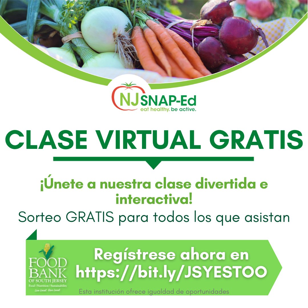 Don't forget! Our FREE, virtual 20-minute #nutrition & #cooking class begins NEXT WEEK! FREE giveaway just for attending! Register now: bit.ly/JSYES. Clases también disponibles en español. Regístrate ahora: bit.ly/JSYESTOO. #bettertogether #free #food #class