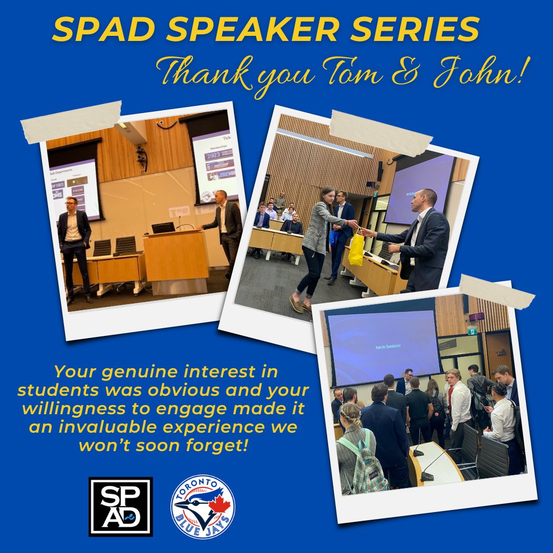 LU_SPAD's tweet photo. Thank you Tom and John for making our return to in-person SPAD Speaker Series a success! It was so great to have you here and to see a #SPADgrad making his mark in the sports world. You really went above and beyond with the time and attention you gave students! ⚾️ https://t.co/D0BxCgkQWI