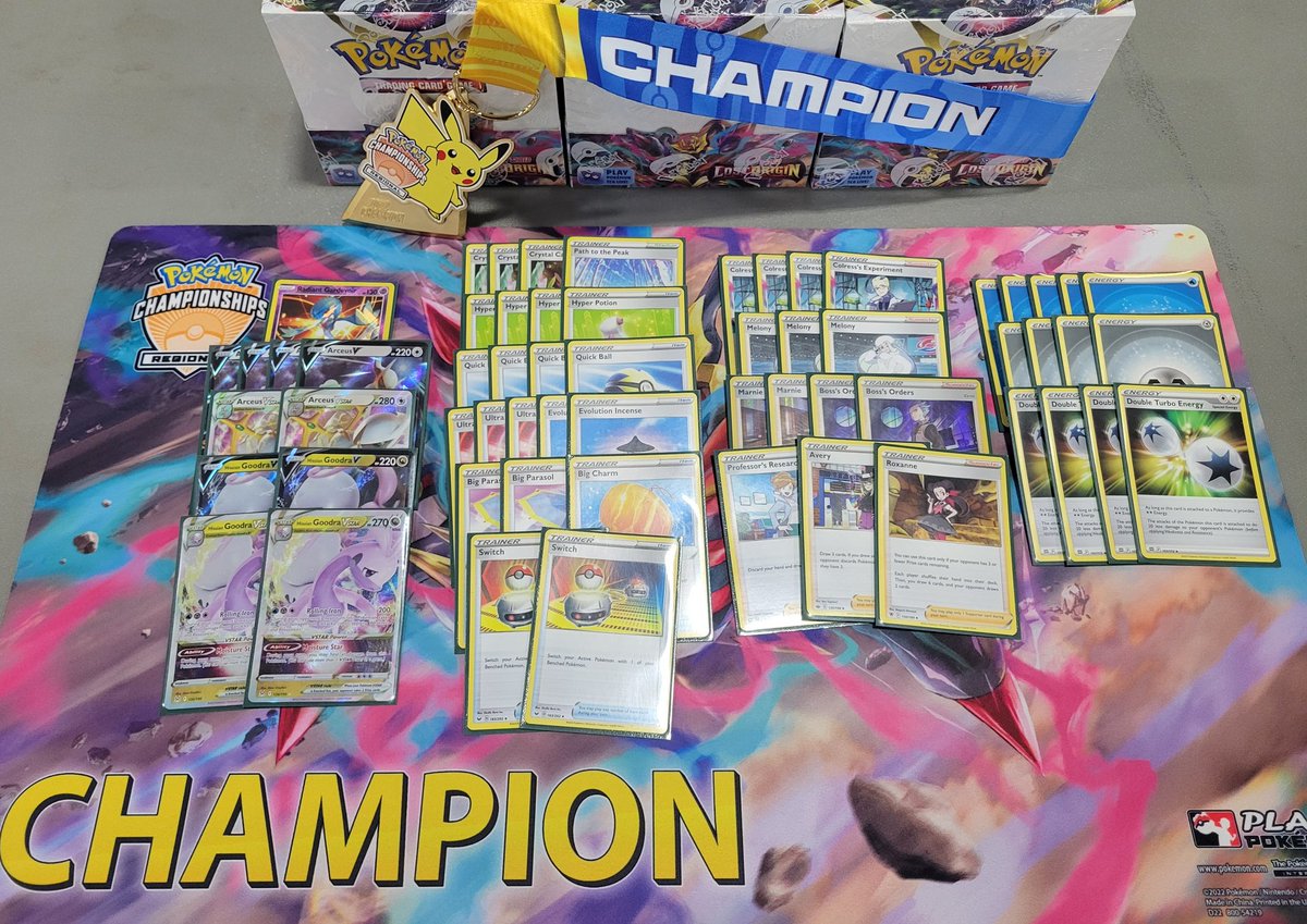HaleObernolte's tweet image. 1st Place at SLC regionals with Arcues Goodra!

This deck is wildly underrated. People will call it &quot;just a good meta call&quot;, but it&apos;s an inherently strong deck.

Shout-out to the @Cutortap guys for all their support! Not going to be traveling much for events, but I&apos;ll be around!