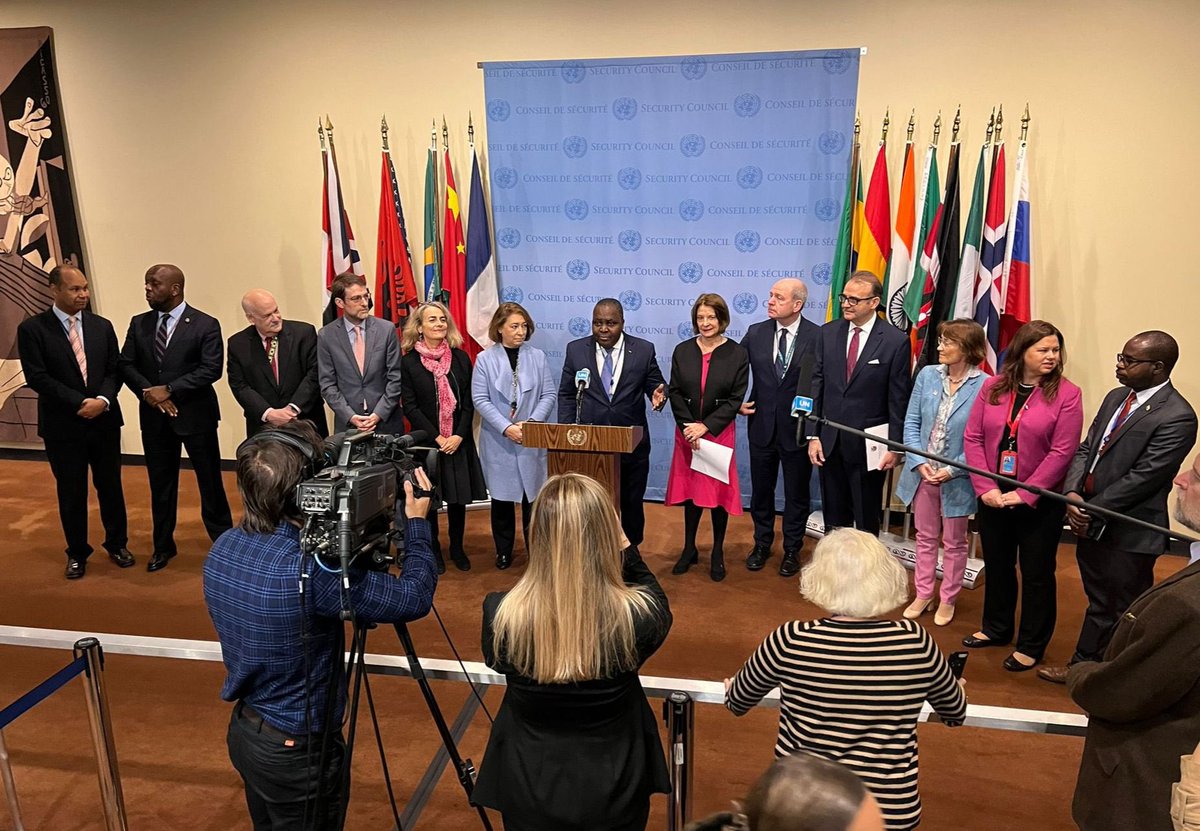 Joint press stakeout by 14 former, current & incoming #UNSC members Our shared goal: promote & protect women’s participation & leadership in peace & security Switzerland🇨🇭joined the shared commitments on #WPS today with🇮🇪🇰🇪🇲🇽🇳🇪🇳🇴🇦🇪🇬🇧🇦🇱🇧🇷🇫🇷🇬🇦👉bit.ly/3gpOUVZ