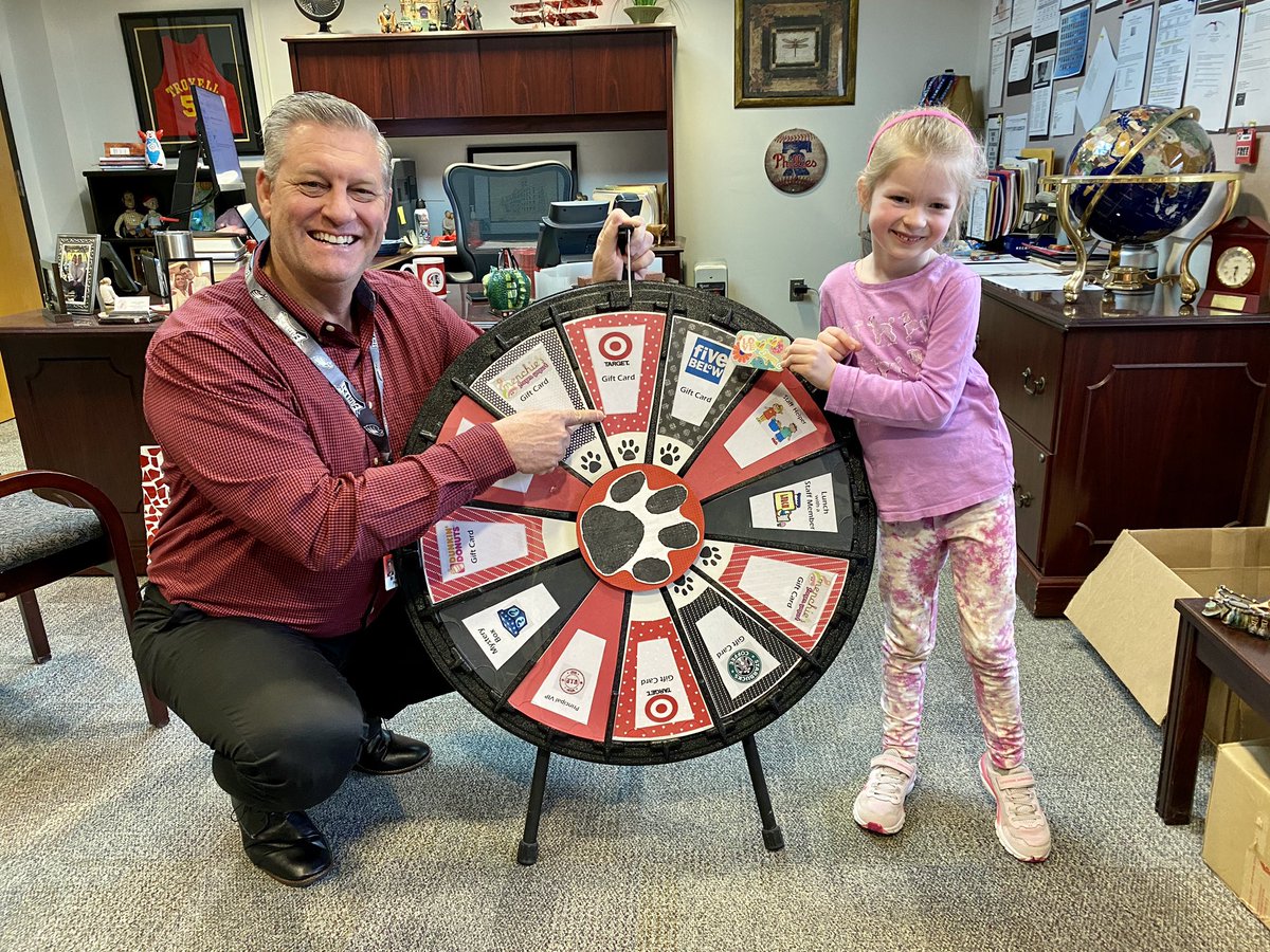 Congratulations to our first  Panther Pride Lucky 10 Winner of the 2022-2023 School year! Eloise from Mrs. Bauder’s Kindergarten class has been Respectful, Responsible, Kind, and Safe! Way to go Eloise and the rest of our red ticket earners!