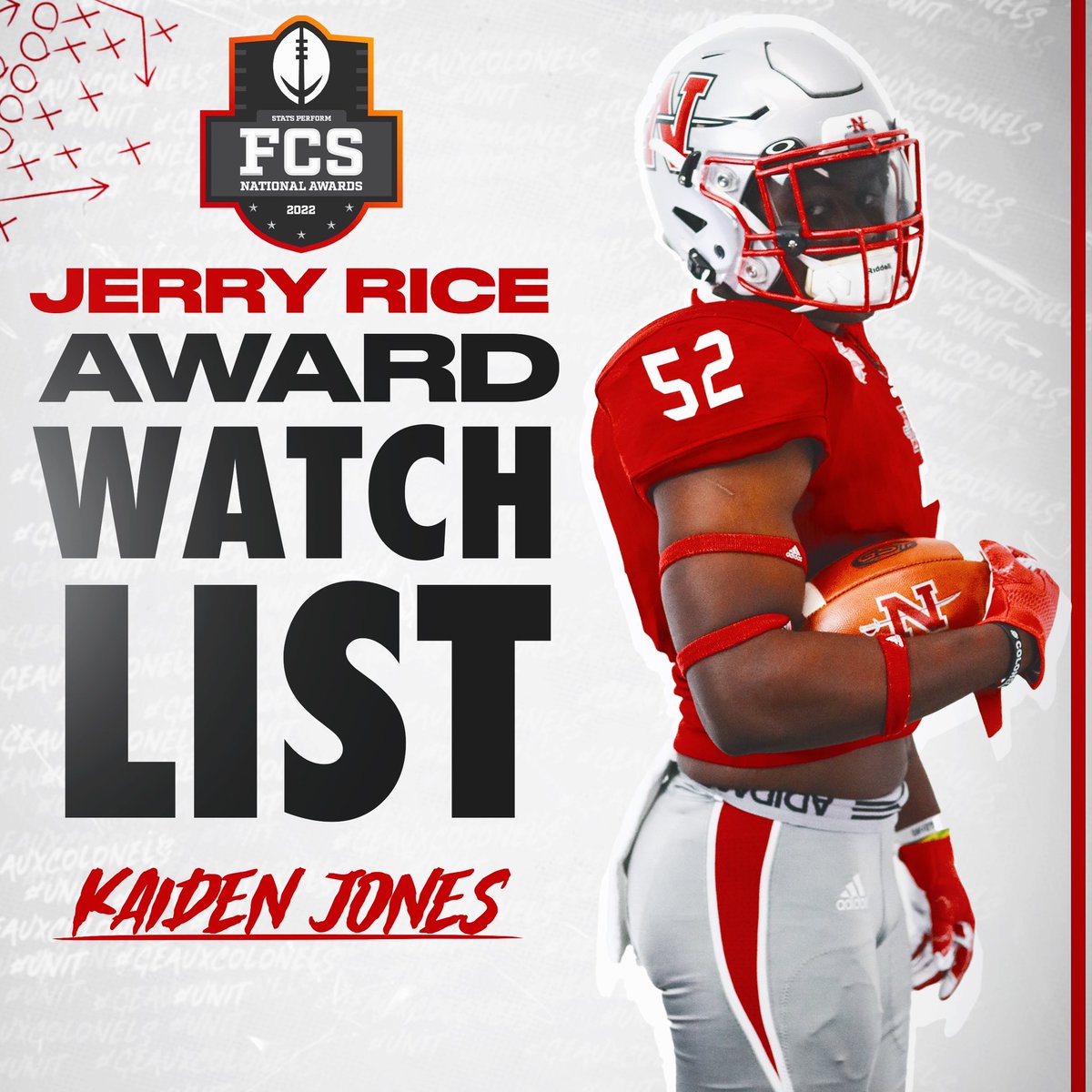 🚨WATCH LIST🚨 

Linebacker Kaiden Jones named to watch list for the @FCS_STATS Jerry Rice Award, given to the national freshman in the FCS. 

🔗 bit.ly/3VUAHRg